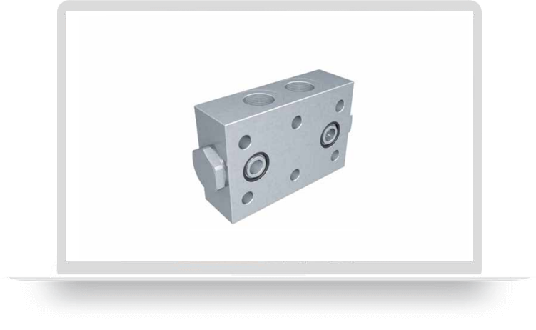 Flangeable dual pilot operated check valve